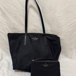 Kate Spade Black Tote with Matching Pouch